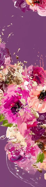 Free flower bookmark featuring floral art on a mauve background